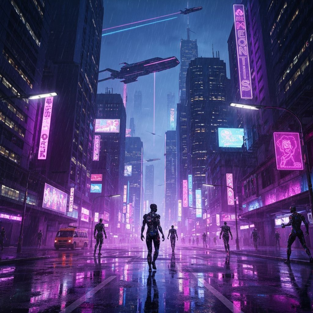 Futuristic cyberpunk city